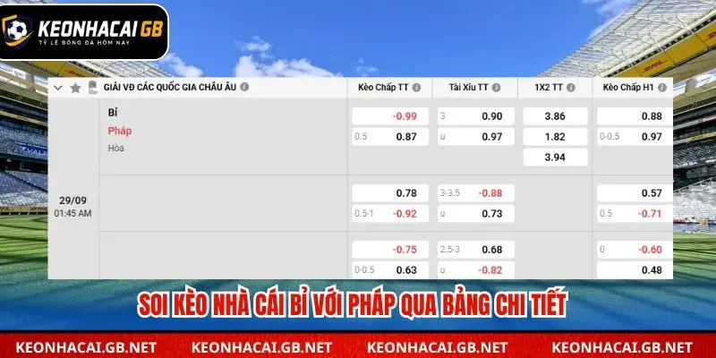 Bảng tổng kết soi kèo nhà cái Bỉ với Pháp